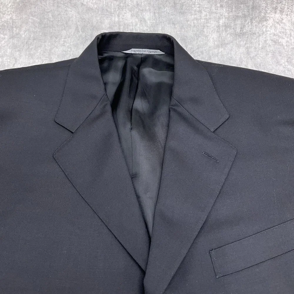 Canali Blazer Men 42  Black AL Pure Wool Classic‎ Career Jacket Italy VTG